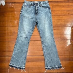 Light Blue Flare Jeans with Side Slit